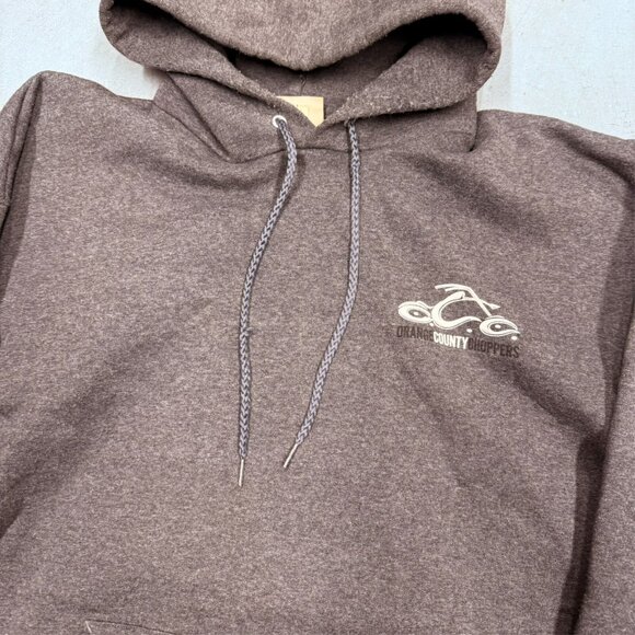 Vintage 1990s Orange County Choppers Motorcycle Hot Rod Hoodie XL - Picture 3 of 8